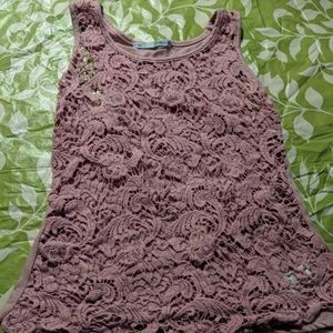 Pink/mauve crochet tank top.